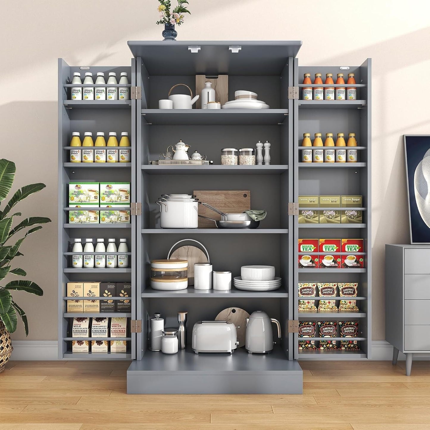 ๐ฅ Hot Sale 47" Kitchen Sideboard with LED, Drawers and Adjustable Shelves
