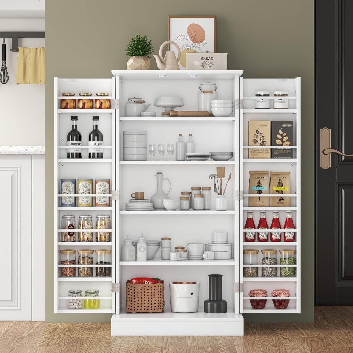 ๐ฅ Hot Sale 47" Kitchen Sideboard with LED, Drawers and Adjustable Shelves