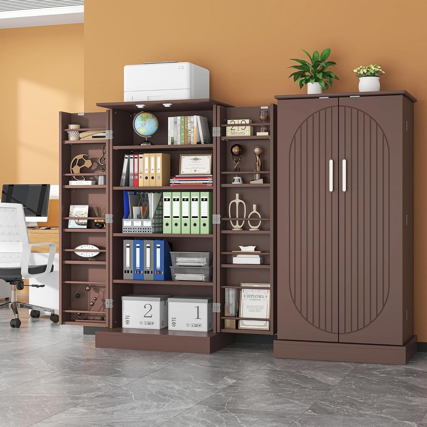 🔥 Hot Sale 47" Kitchen Sideboard with LED, Drawers and Adjustable Shelves