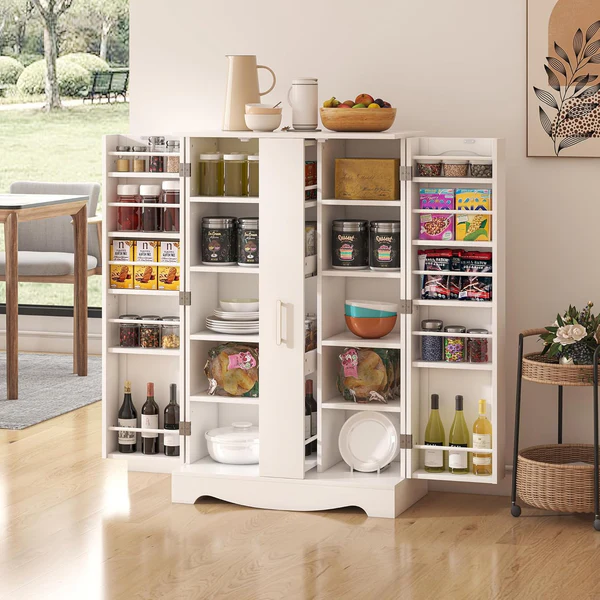 🔥 Hot Sale 47" Kitchen Sideboard with LED, Drawers and Adjustable Shelves